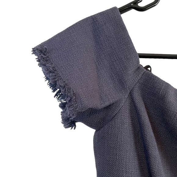 Rebecca Taylor Navy Blue Fringe Raw Hem Hem Mini Dress 4 - Picture 3 of 9